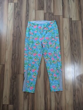 GUC! Lilly Pulitzer X Disney Weekender High Rise Legging Blue Ibiza Size L
